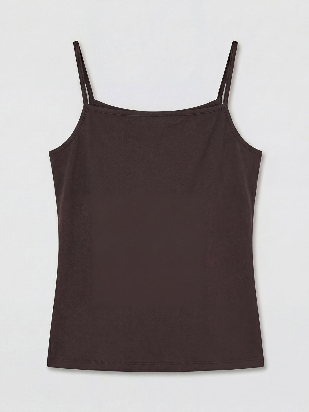 Kahverengi U Yaka İp Askılı Kadın Atlet-1