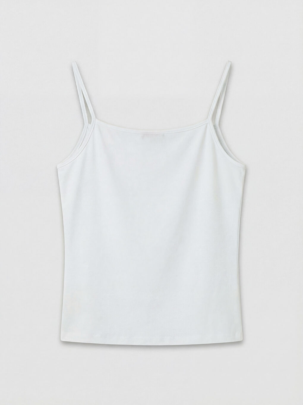 Beyaz U Yaka İp Askılı Kadın Atlet-1