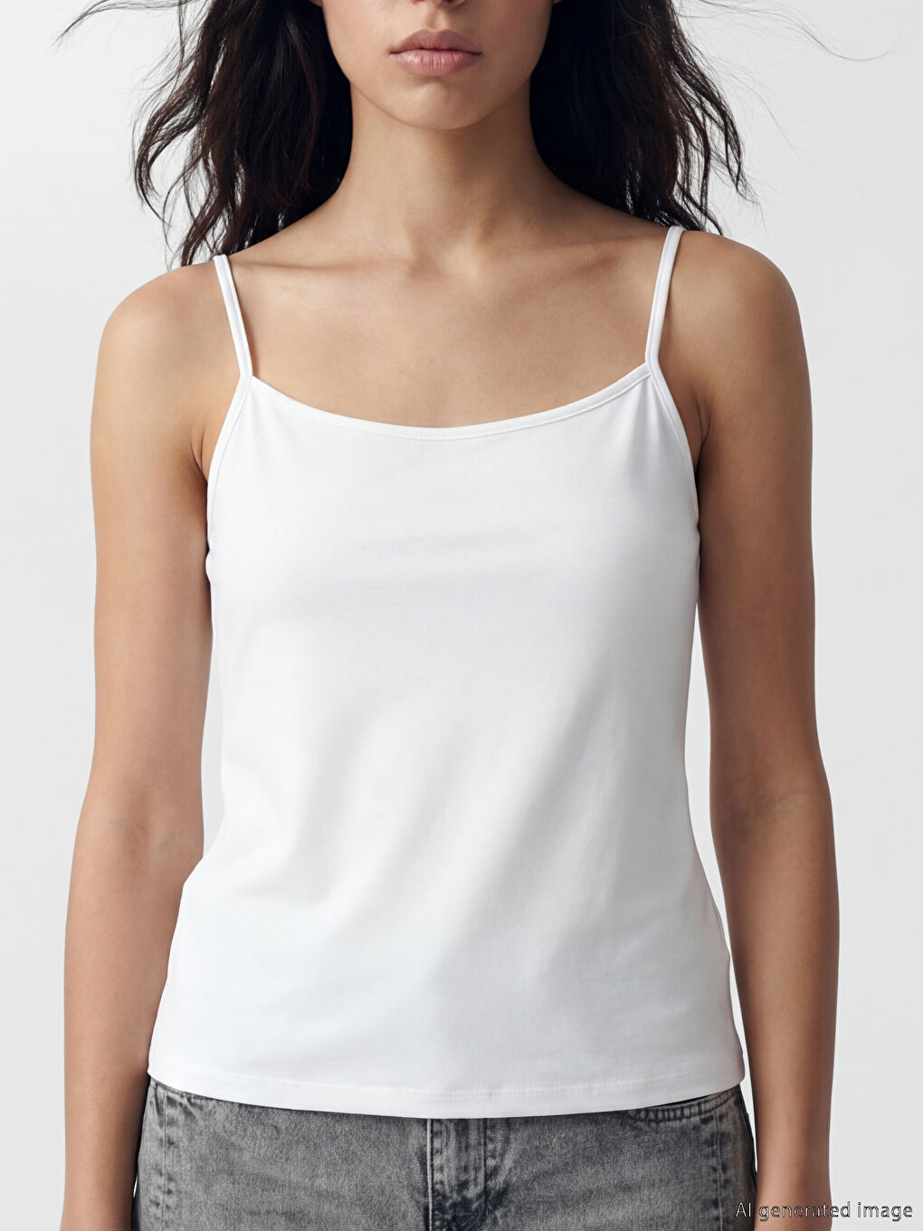 Vestă cu bretele cu guler în formă de U pentru femei-2