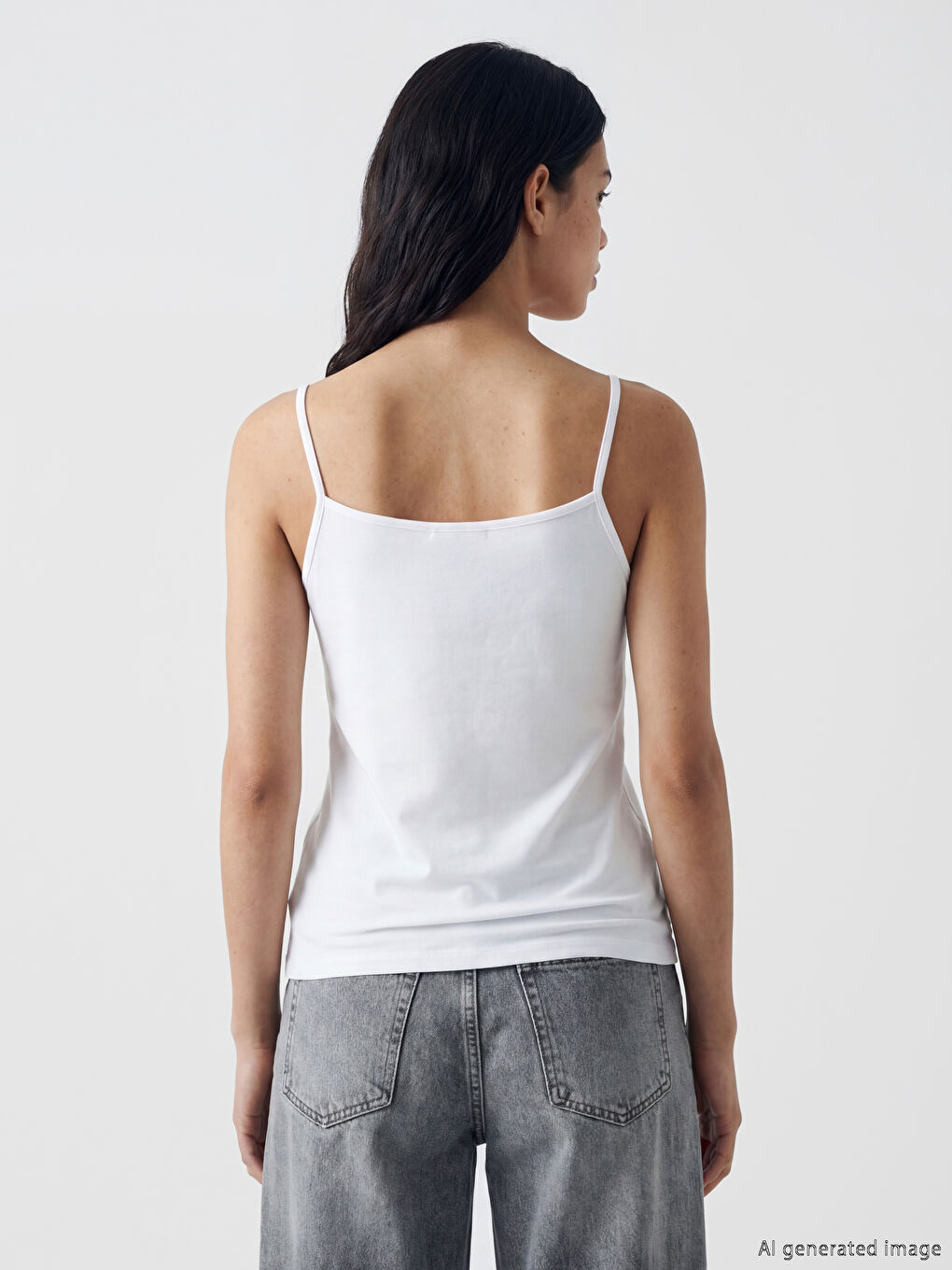 Vestă cu bretele cu guler în formă de U pentru femei-3