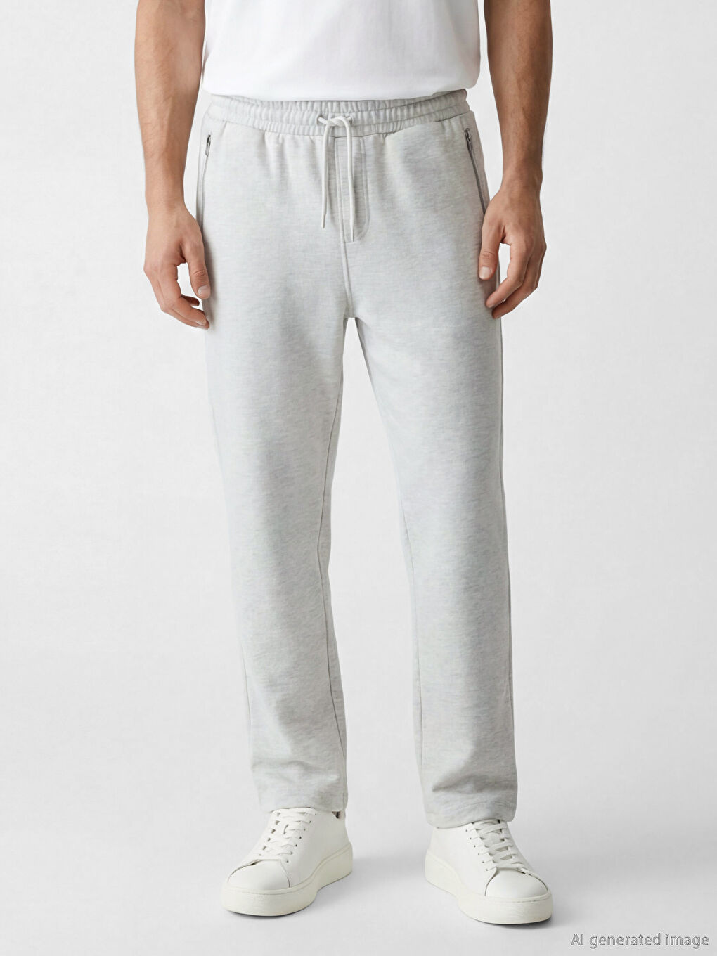 Gri Standart Kalıp Erkek Eşofman Altı-1