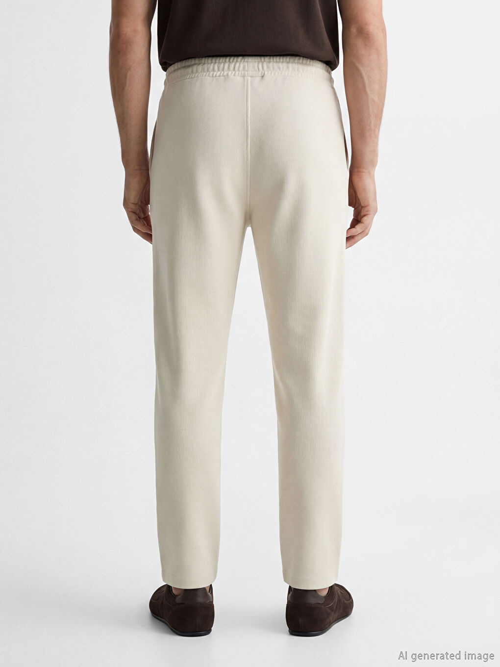 Bej Standart Kalıp Erkek Eşofman Altı-3