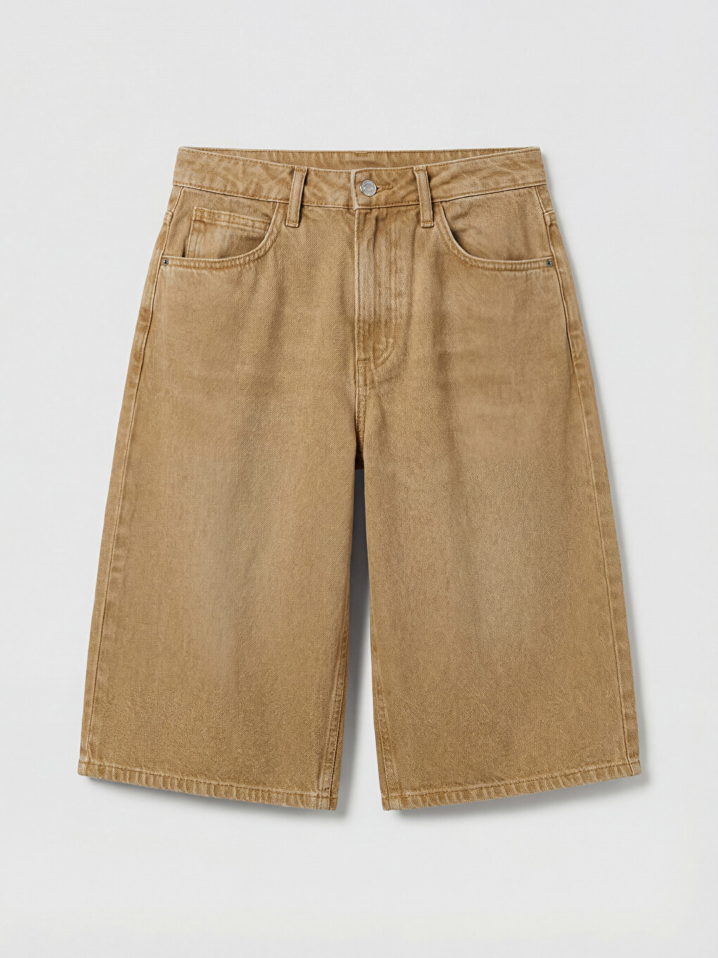 High Waisted Bermuda Fit Women's Denim Shorts-3