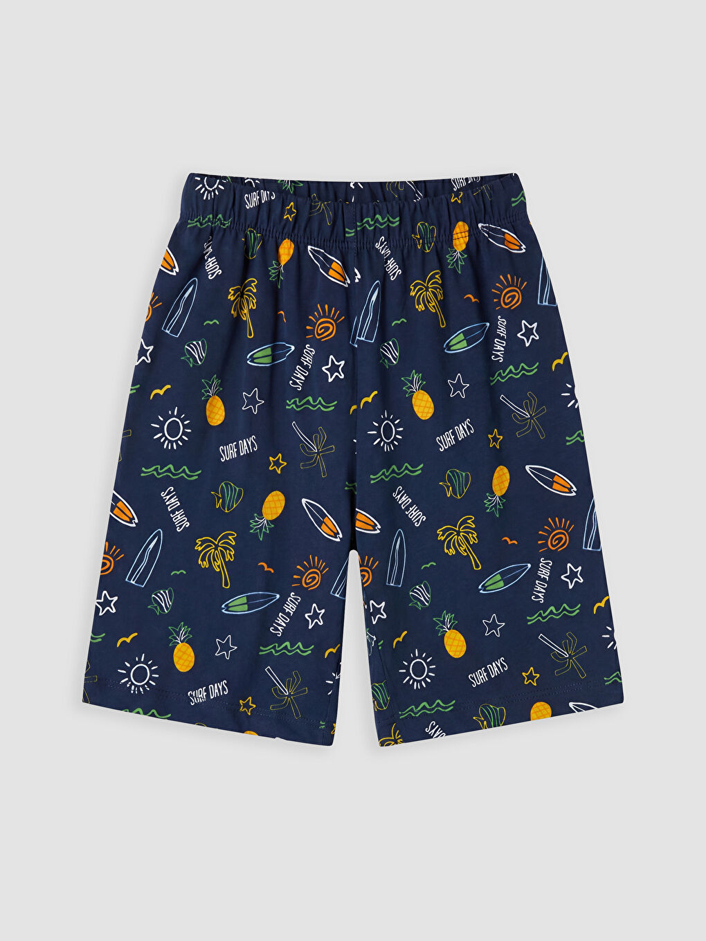 Beyaz Erkek Çocuk Şortlu Pijama Takımı-2