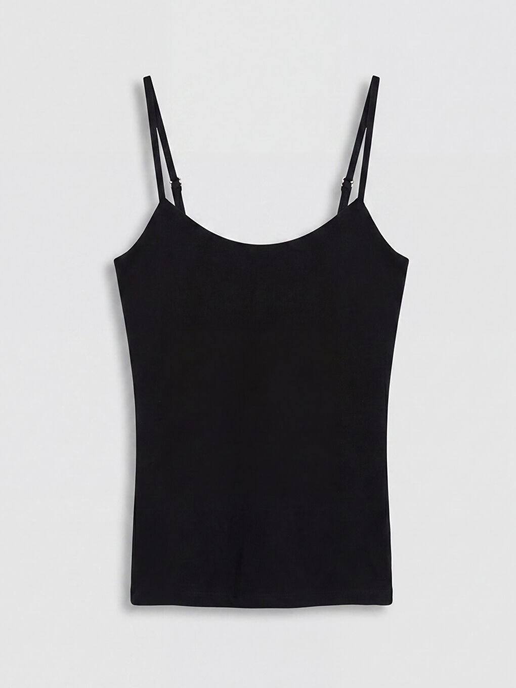 Siyah U Yaka İp Askılı Kadın Atlet