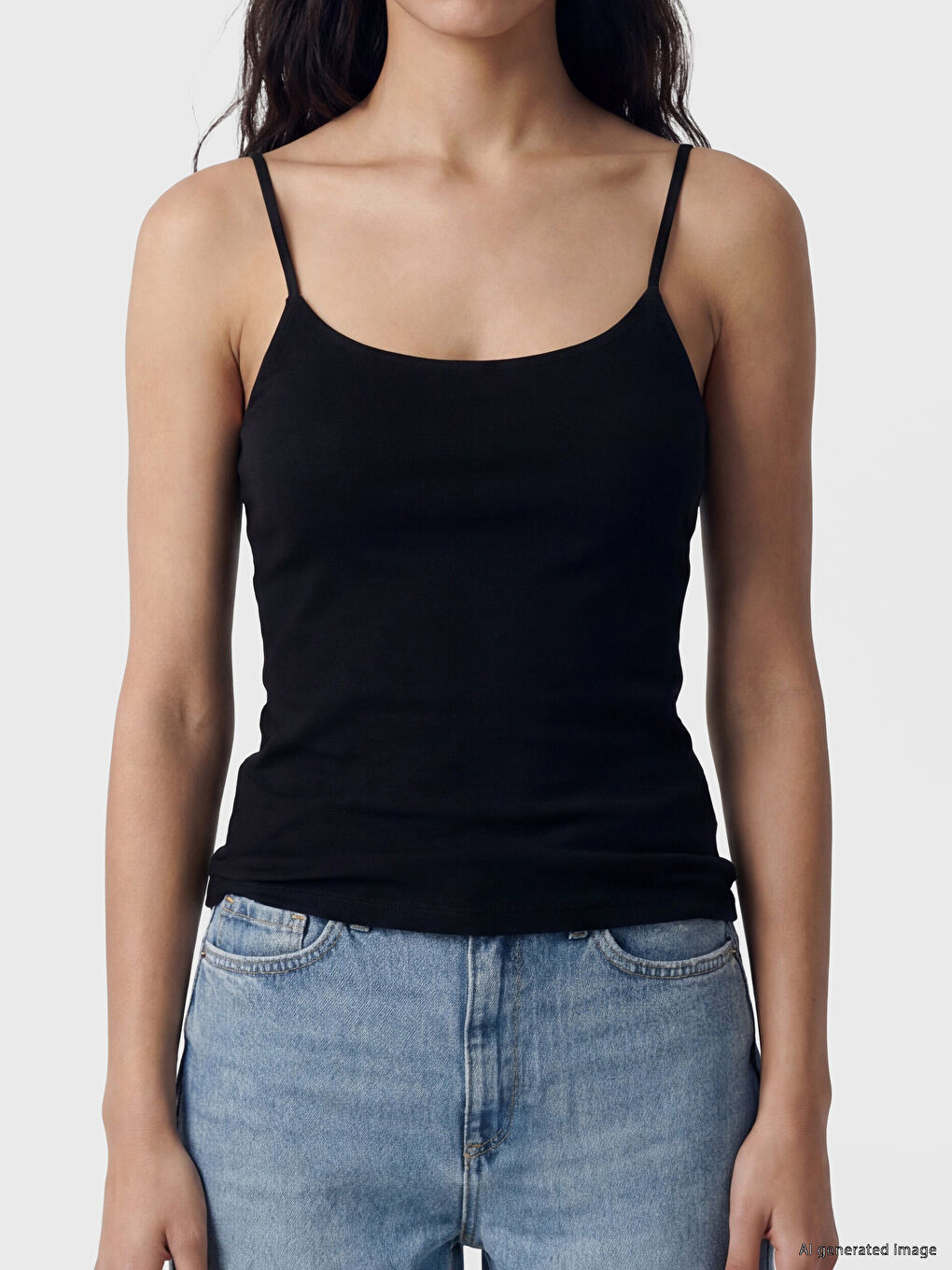 U Neck Strappy Women's Vest-2