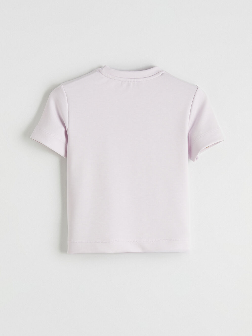 Lila Bisiklet Yaka Kadın Tişört-6