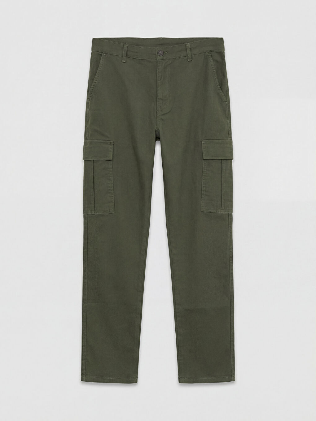 Yeşil Slim Fit Erkek Gabardin Kargo Pantolon