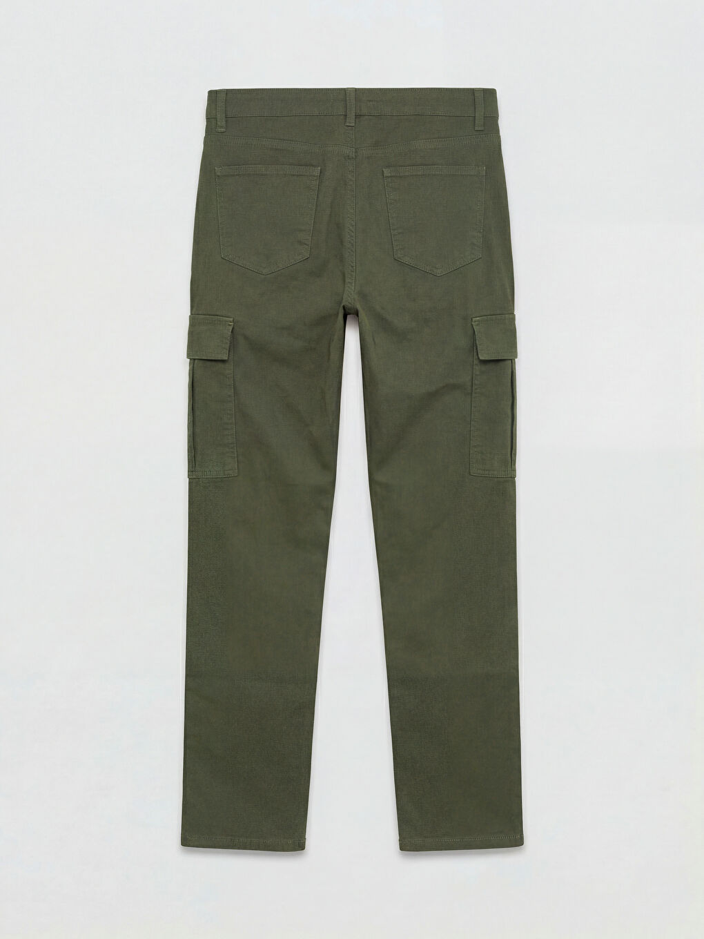 Yeşil Slim Fit Erkek Gabardin Kargo Pantolon-1