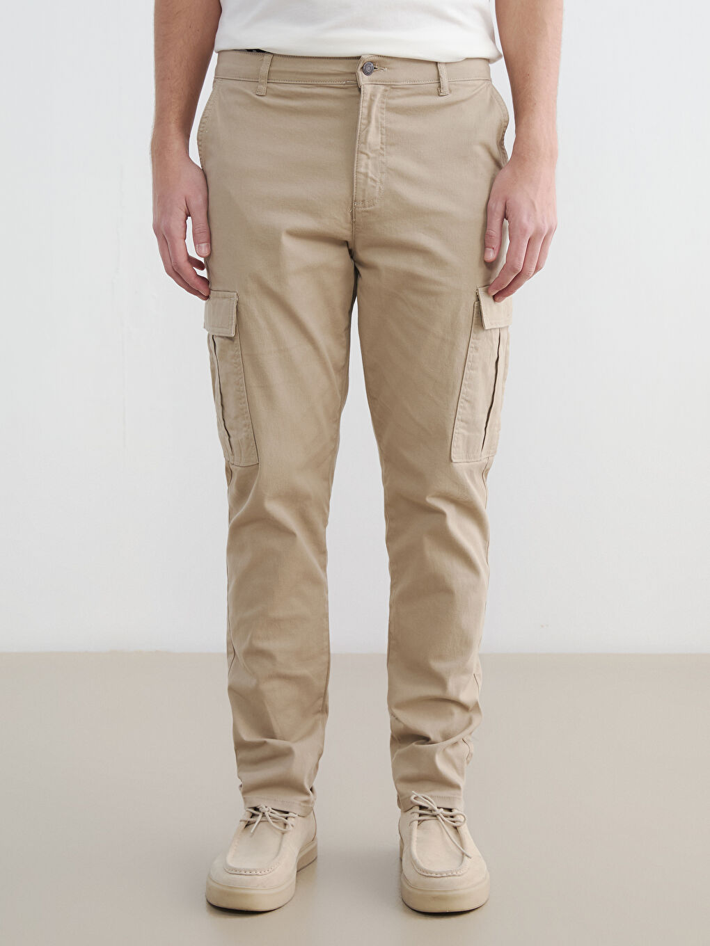 Uske muške keper cargo pantalone-1