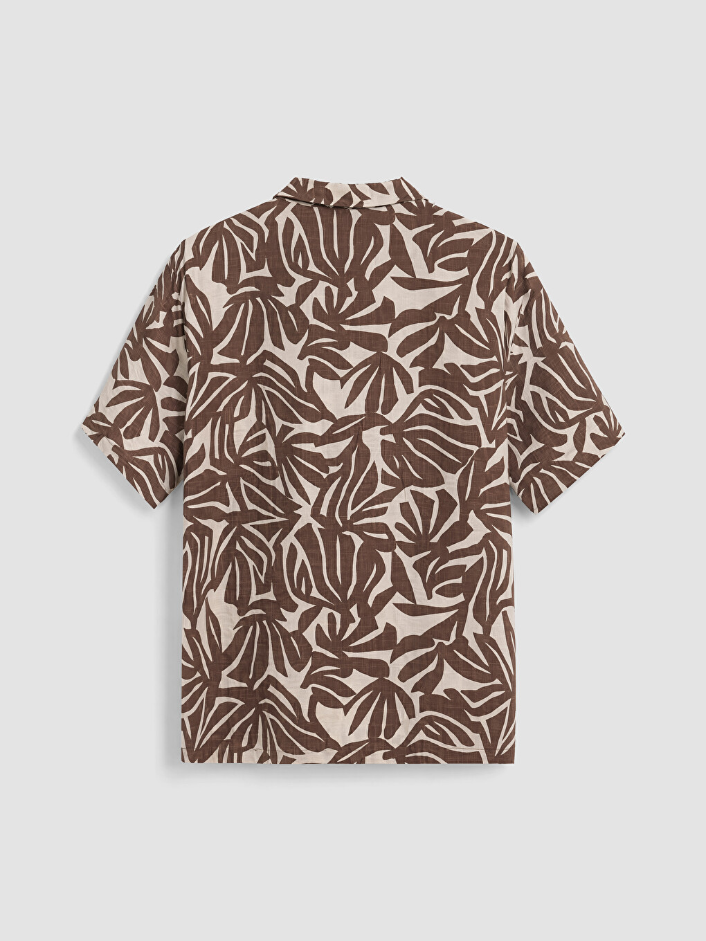 Kahverengi Regular Fit Desenli Poplin Erkek Gömlek-2