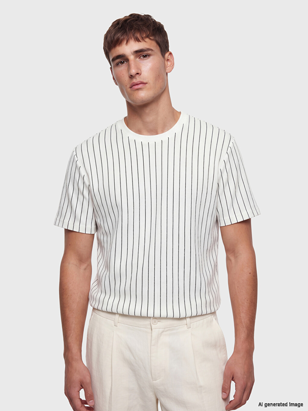 Crew Neck Striped Men's T-Shirt