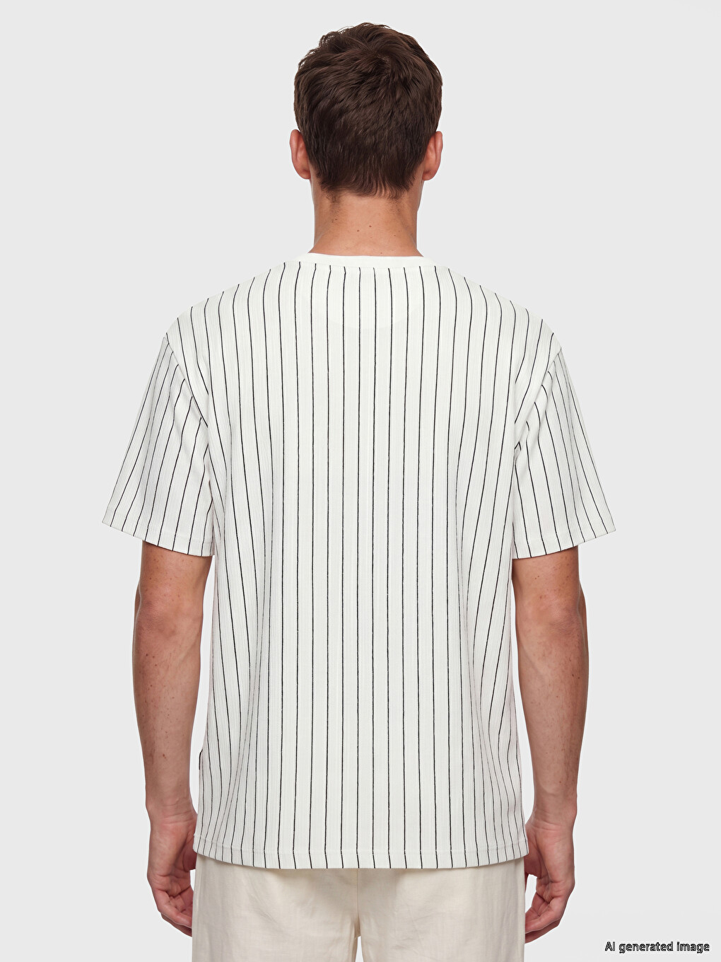 Crew Neck Striped Men's T-Shirt-3