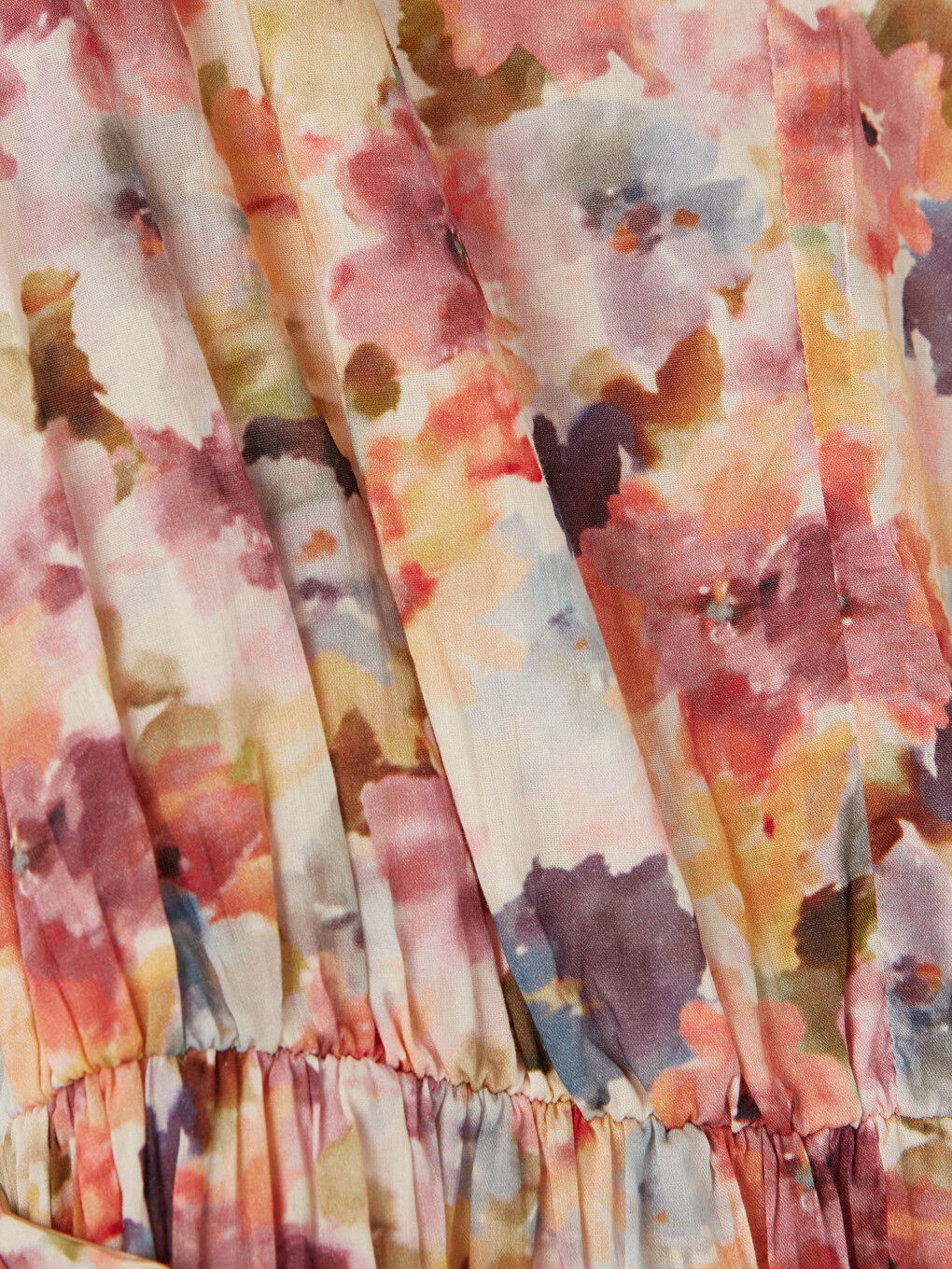 V Neck Floral Poplin A Form Dress-6