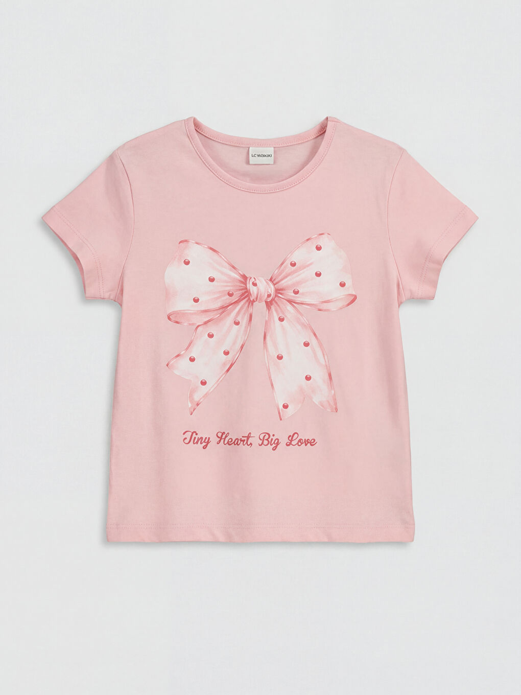 Pembe Baskılı Kız Çocuk Tişört 2'li-1