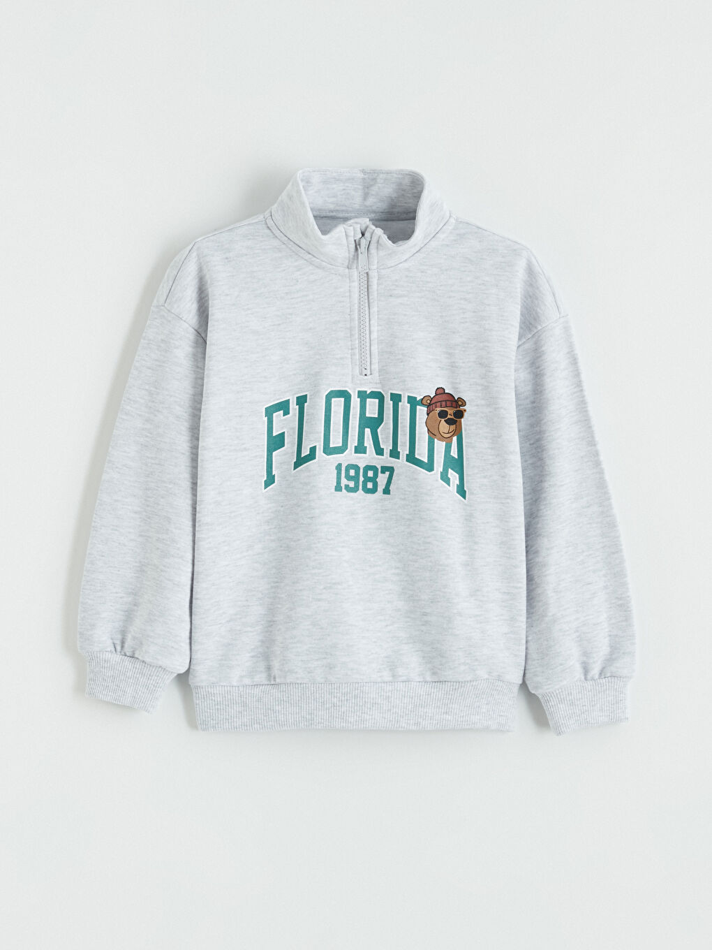 Beyaz Florida Baskılı Erkek Çocuk Eşofman Takım-1