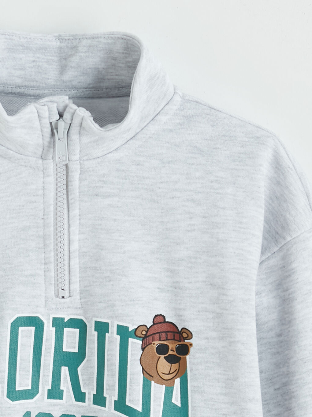 Beyaz Florida Baskılı Erkek Çocuk Eşofman Takım-2