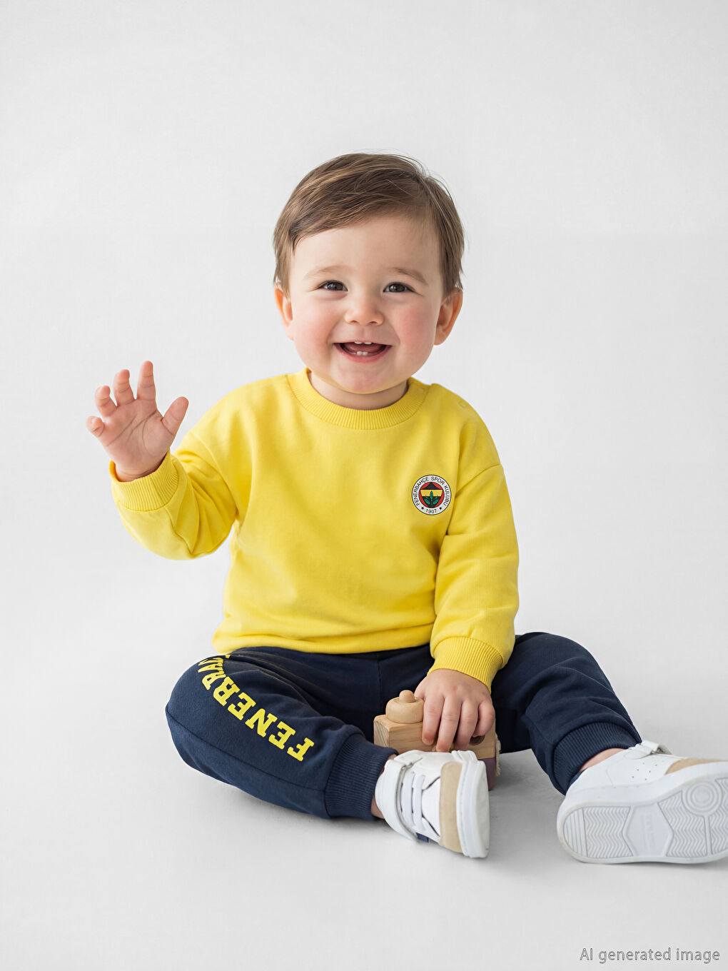 Sarı Fenerbahçe Lisanslı Erkek Bebek Eşofman Takımı