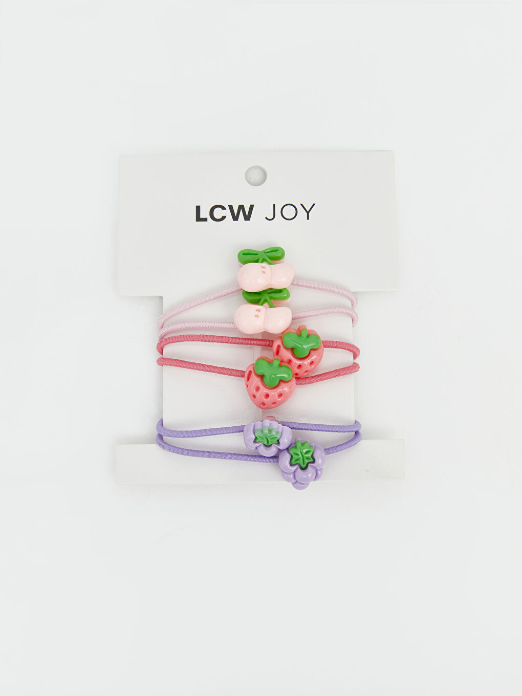 Karışık Meyve Figürlü Kız Çocuk Lastik Toka Seti 4'lü