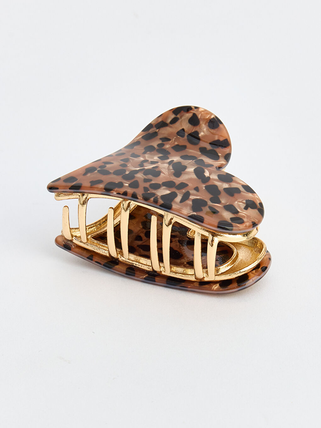 Karışık Leopar Desenli Kadın Mandal Toka-1