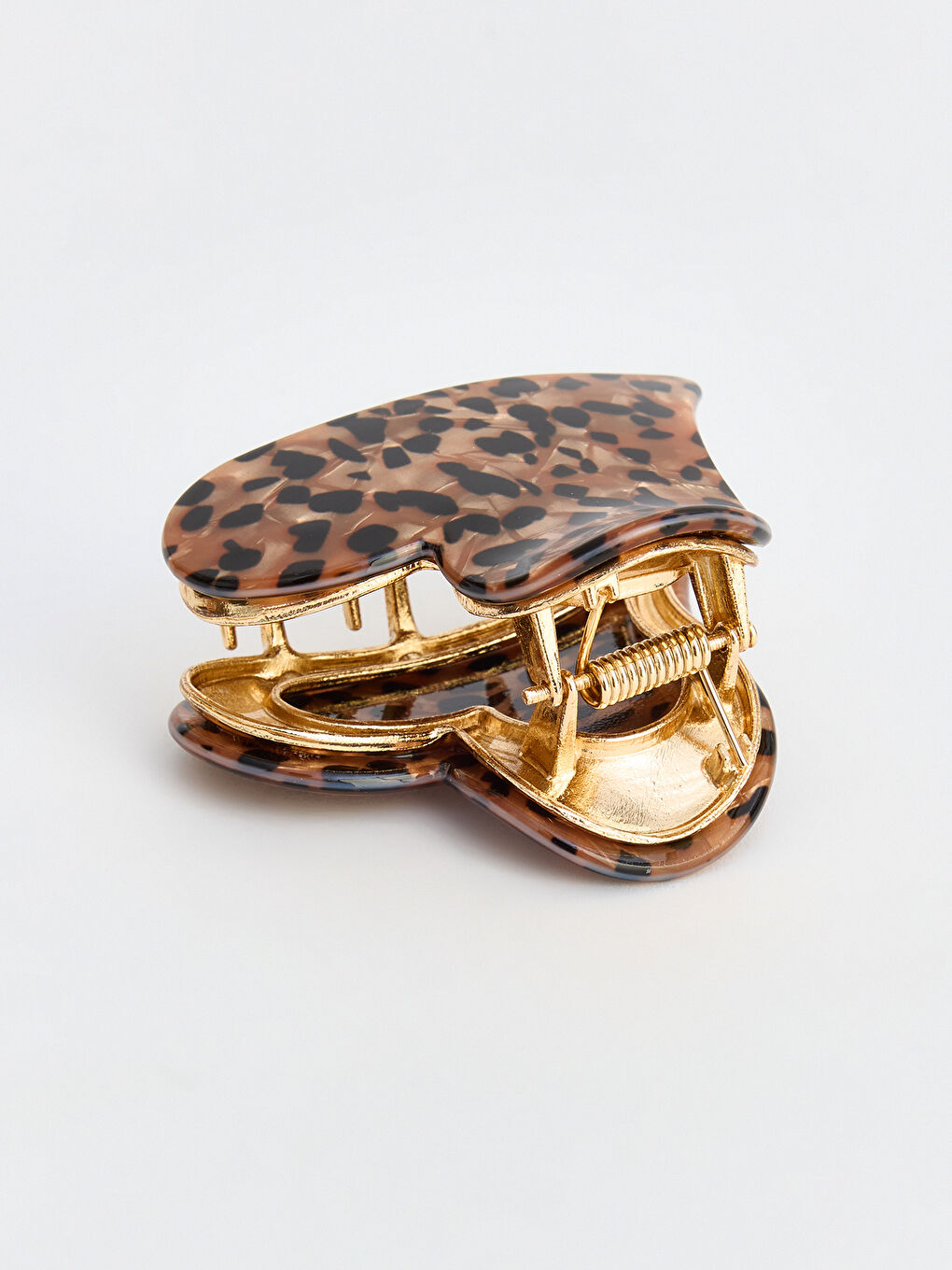 Karışık Leopar Desenli Kadın Mandal Toka-2