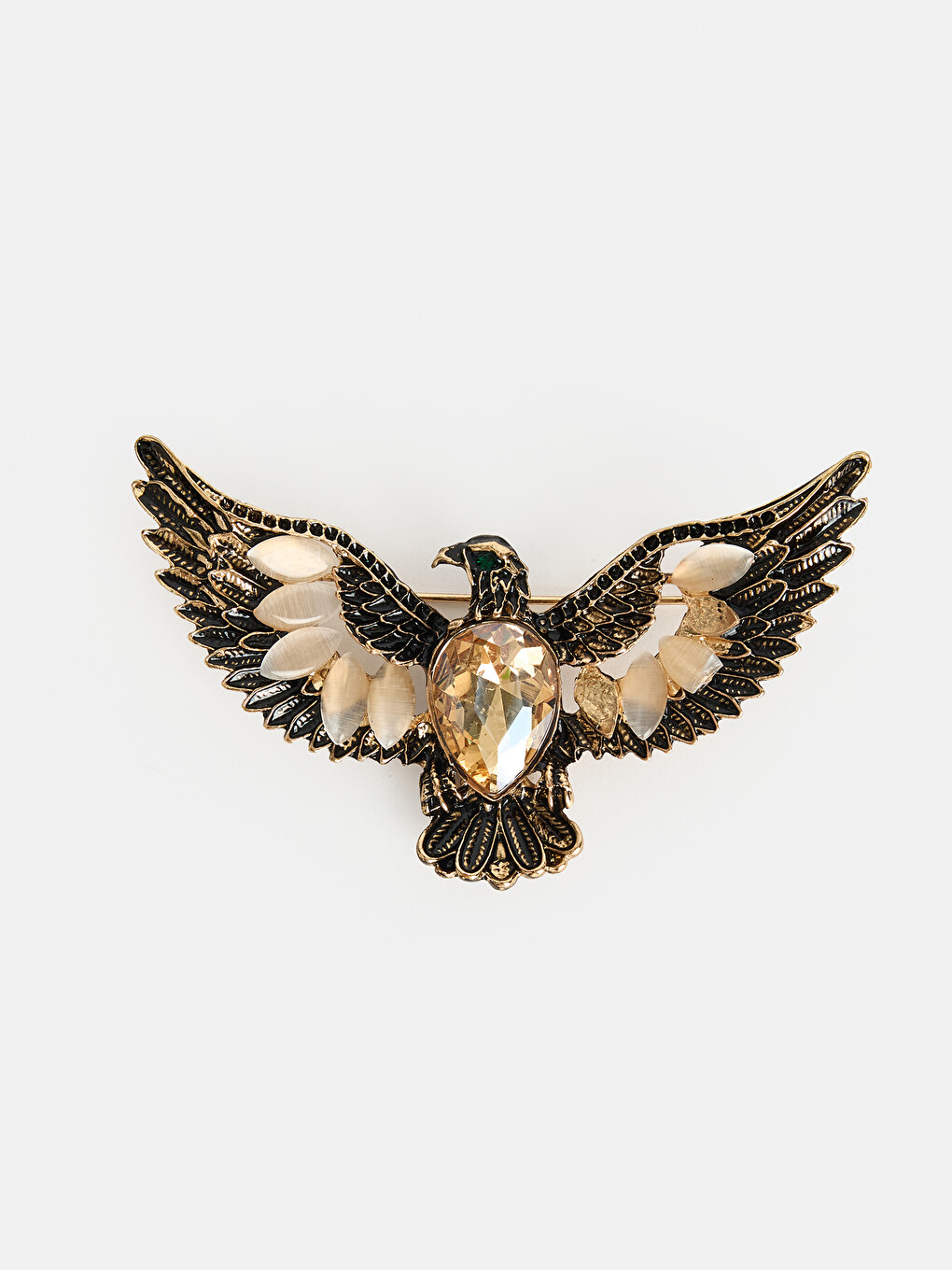 Eagle Figured Stone Detailed Women's Brooch-1