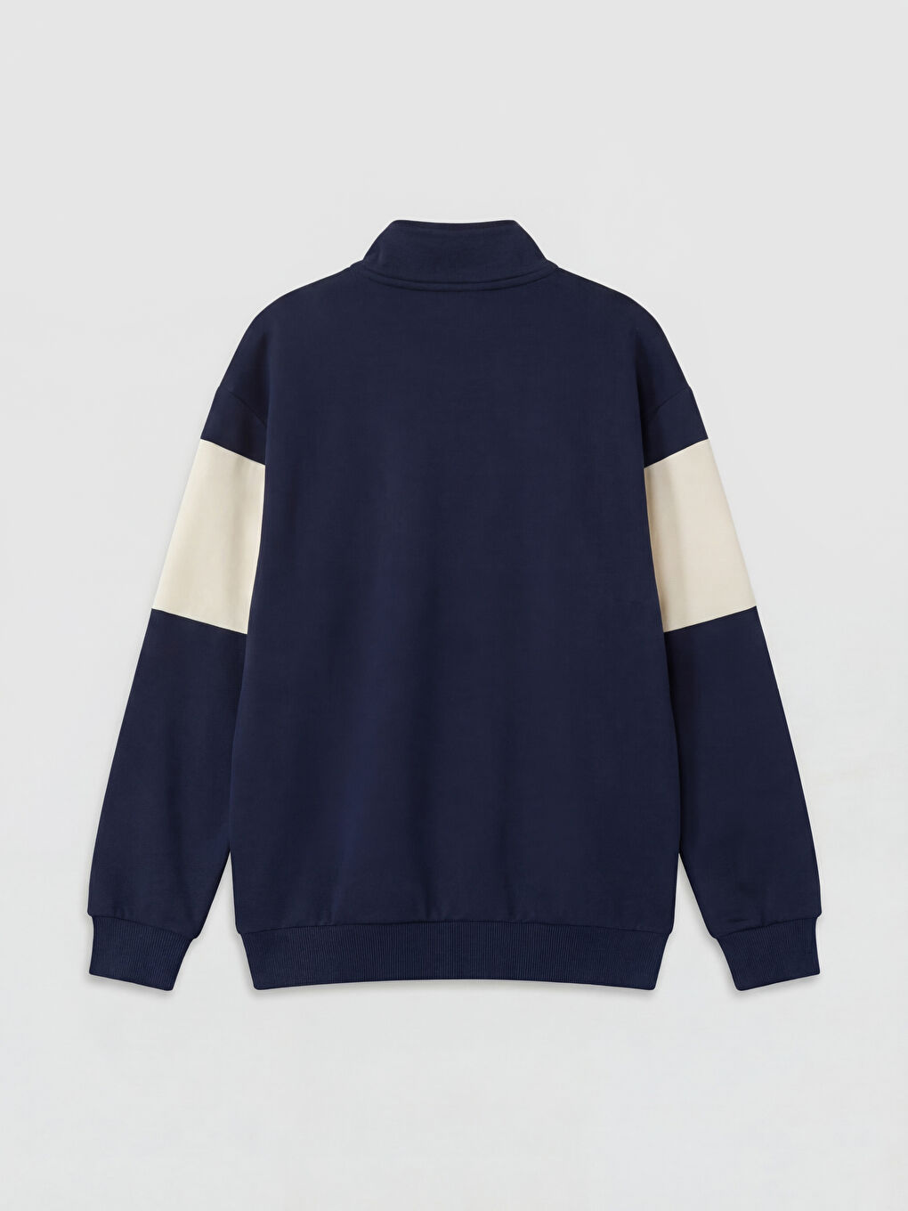 Lacivert Dik Yaka Baskılı Erkek Çocuk Sweatshirt-1