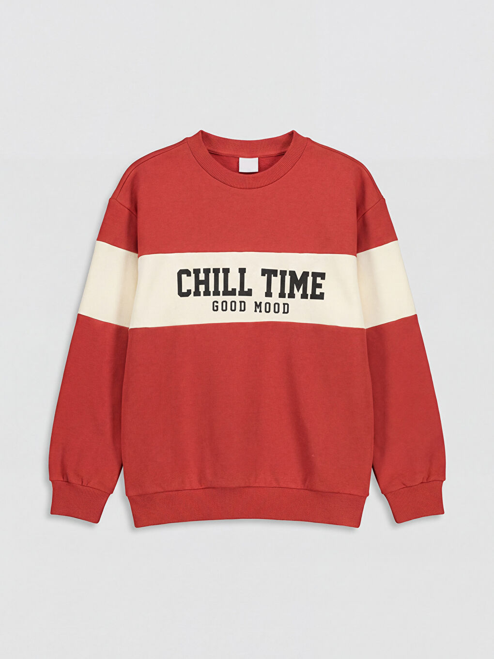 Turuncu Bisiklet Yaka Baskılı Erkek Çocuk Sweatshirt