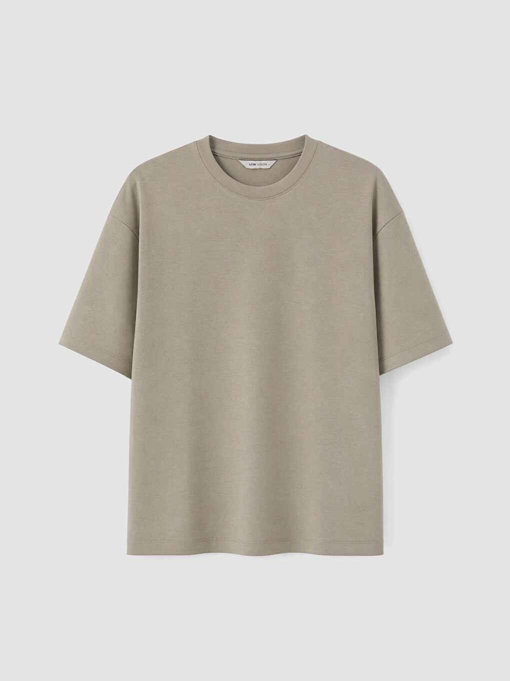 Bej Loose Fit Akışkan Kumaş Tişört /04-4