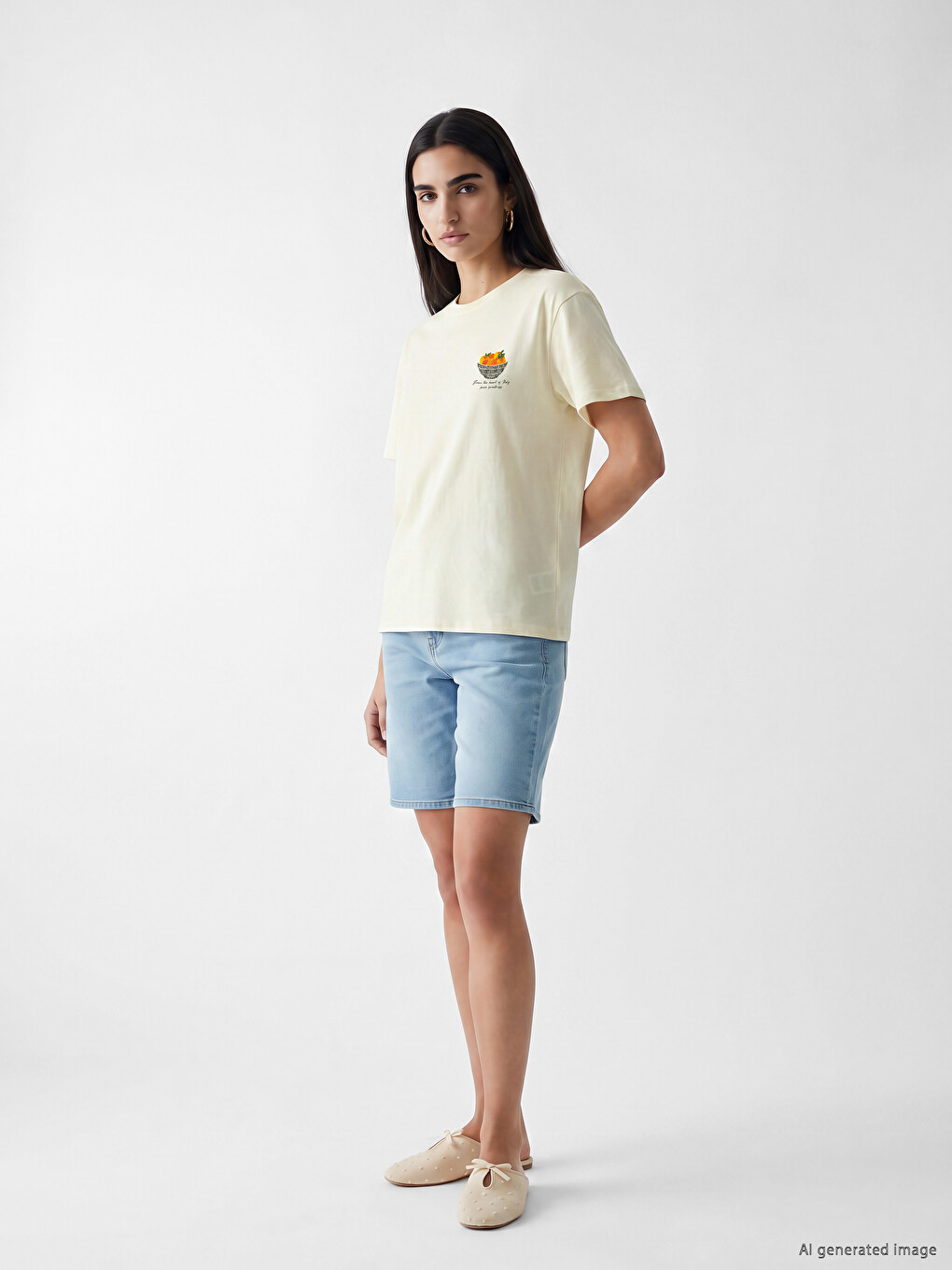 Woman Ecru T-shirt-1