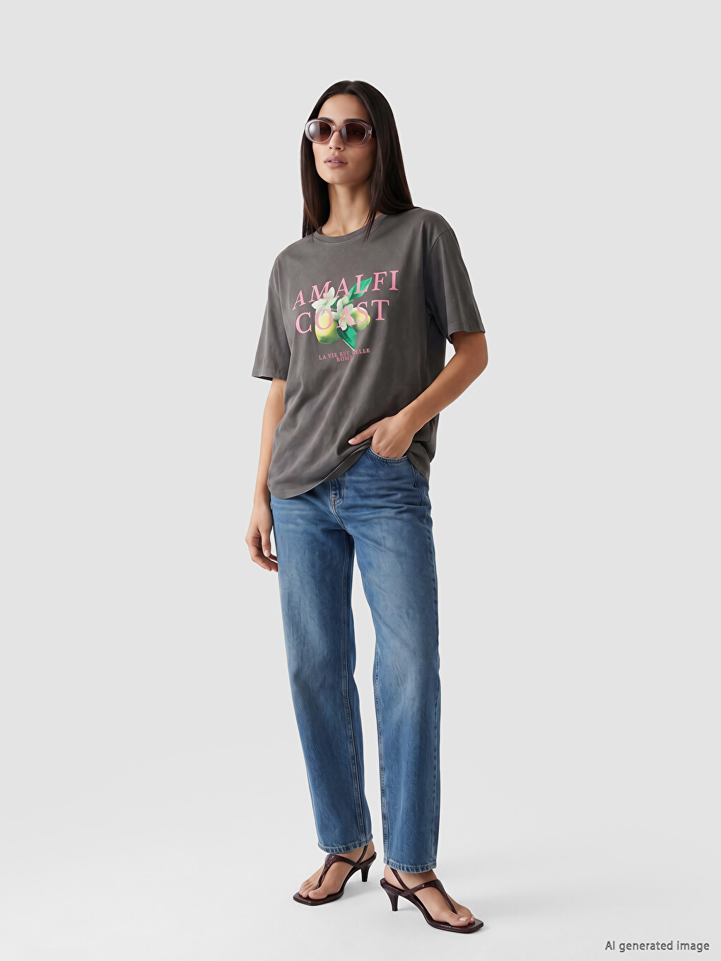 Woman Anthracite T-shirt-1