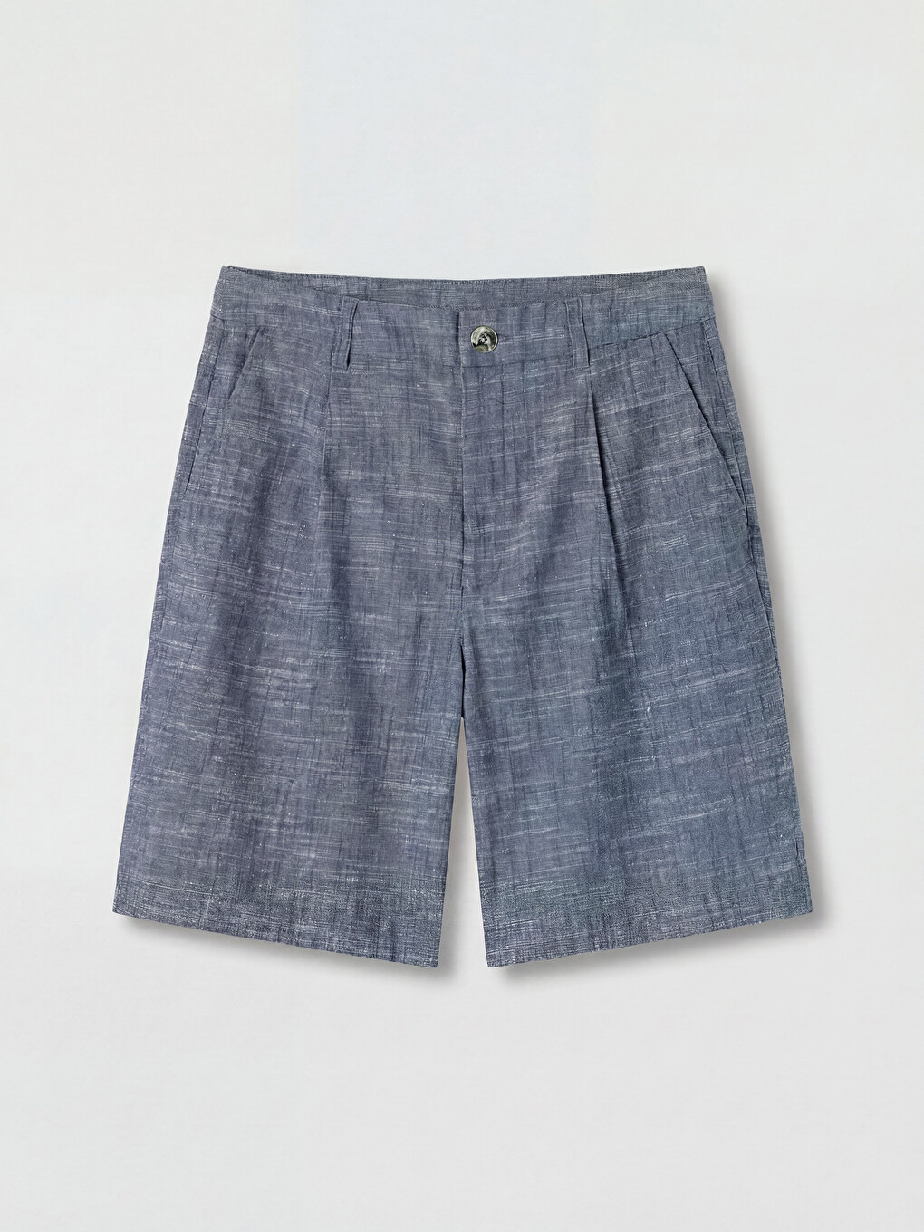 Pleated Linen Blend Women's Shorts-4