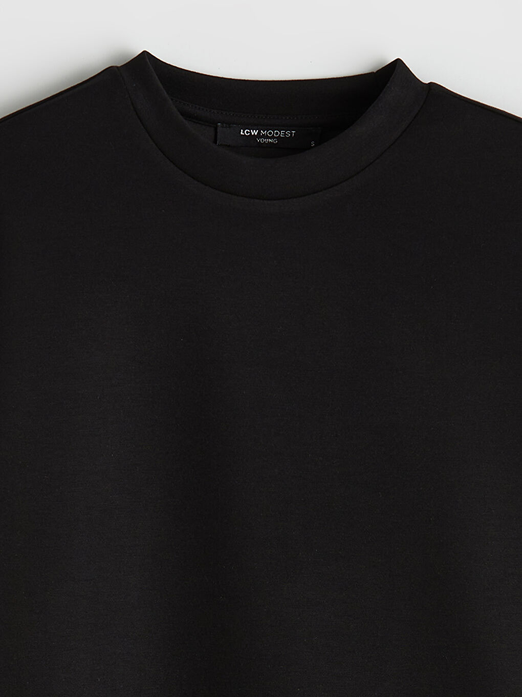 Siyah Bisiklet Yaka Soft Touch Kadın Sweatshirt Tunik-6