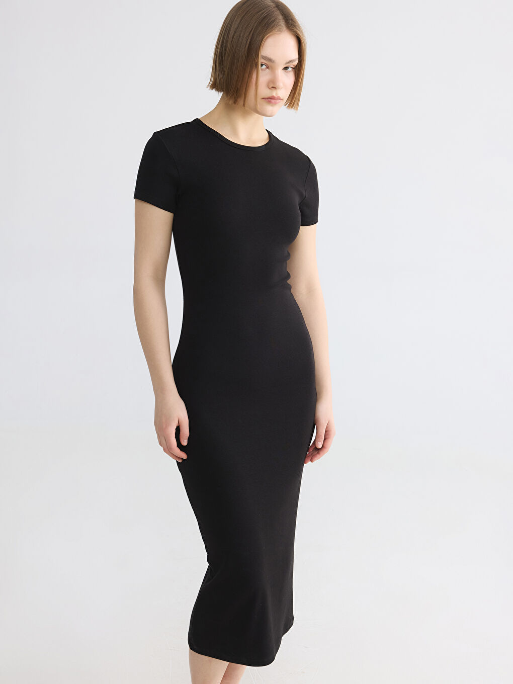 Crew Neck Bodycon Dress