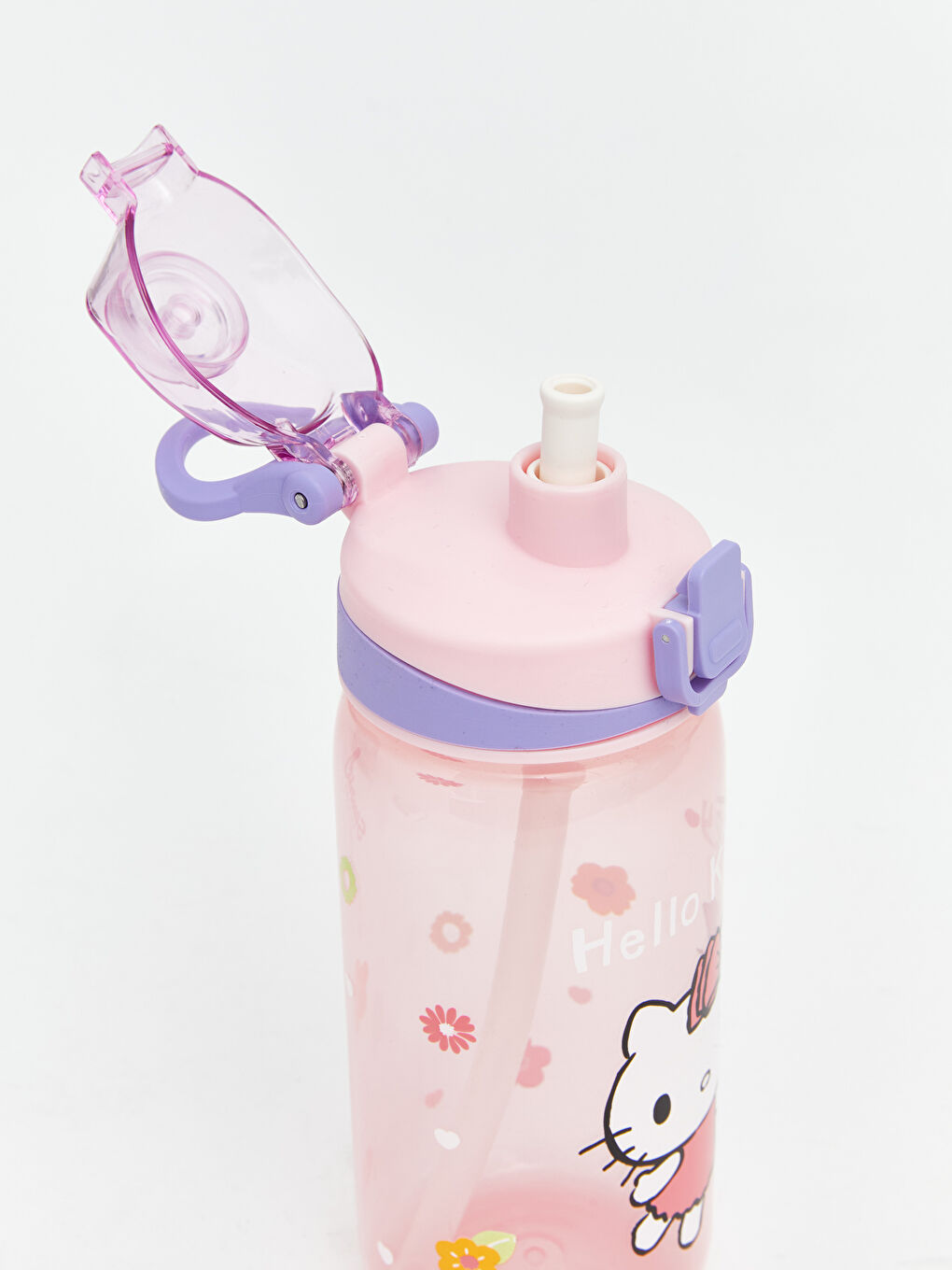 Hello Kitty ნაბეჭდი ჩალის წყლის ბოთლი 500 მლ-2