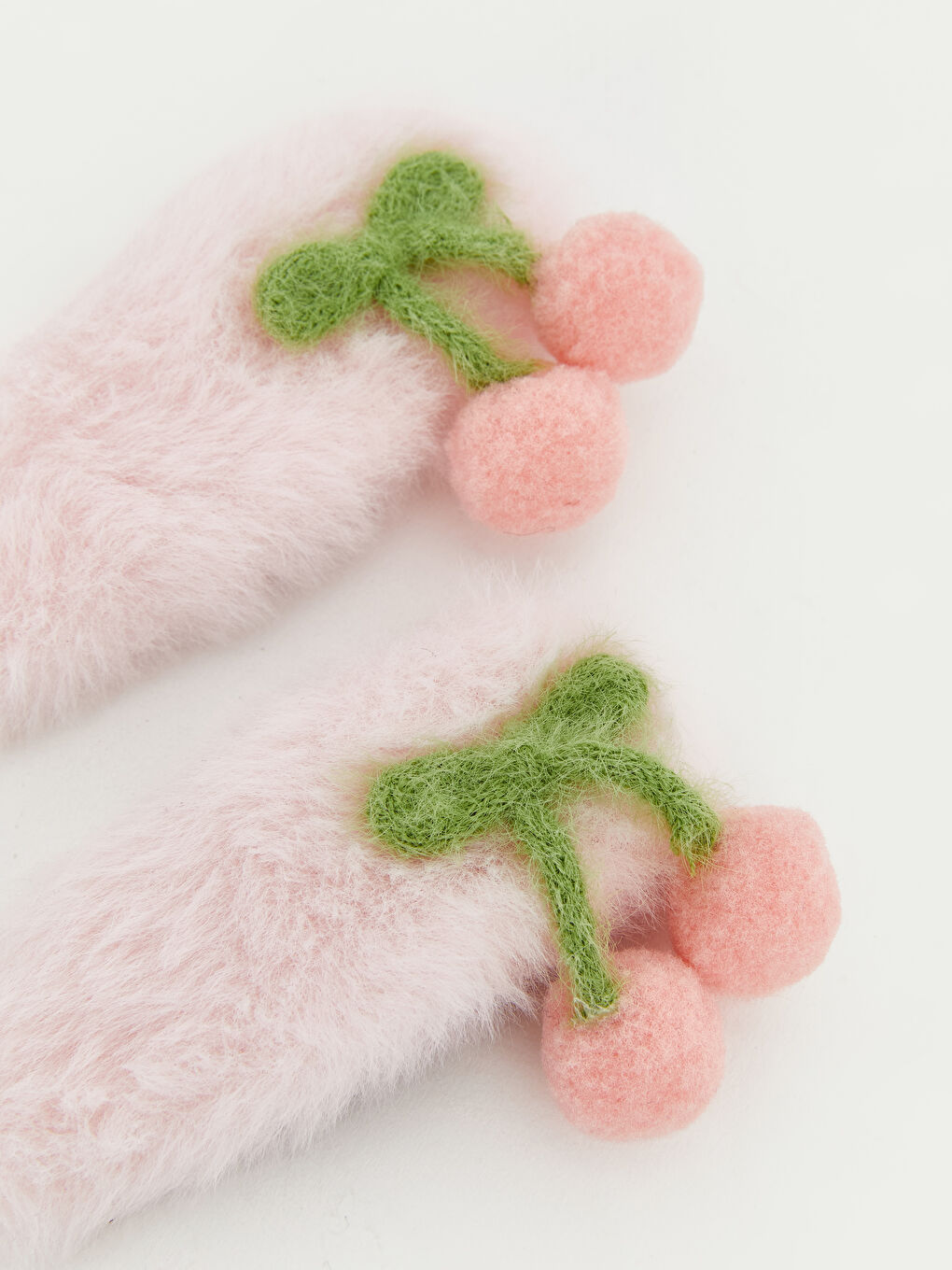 Karışık Kiraz Figürlü Pelüş Kız Çocuk Çıt Çıtlı Toka-2