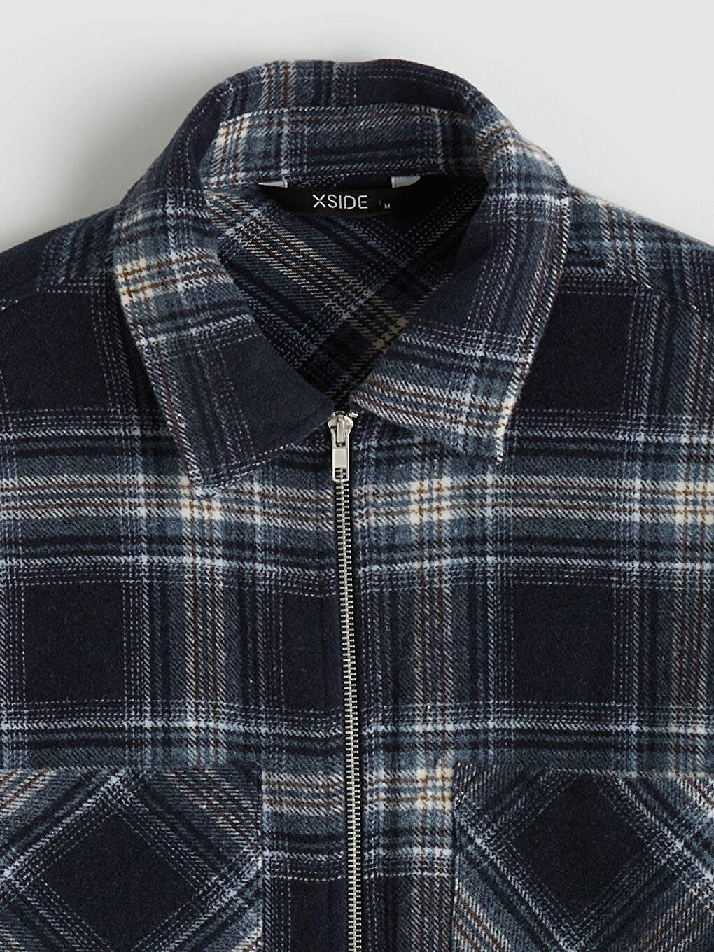 Lacivert Rahat Kalıp Ekose Erkek Oduncu Gömlek Ceket-6