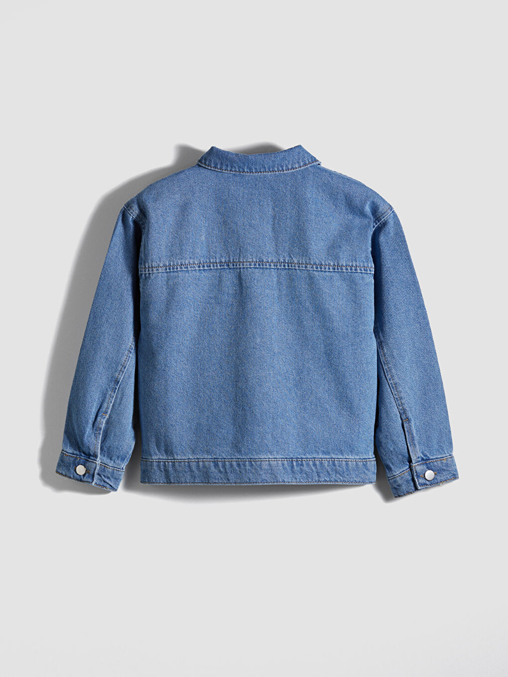 İndigo Taşlı Kız Çocuk Jean Ceket-3
