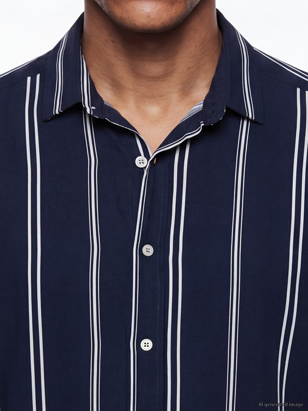 Chemise Homme À Rayures En Viscose Coupe Régulière-2