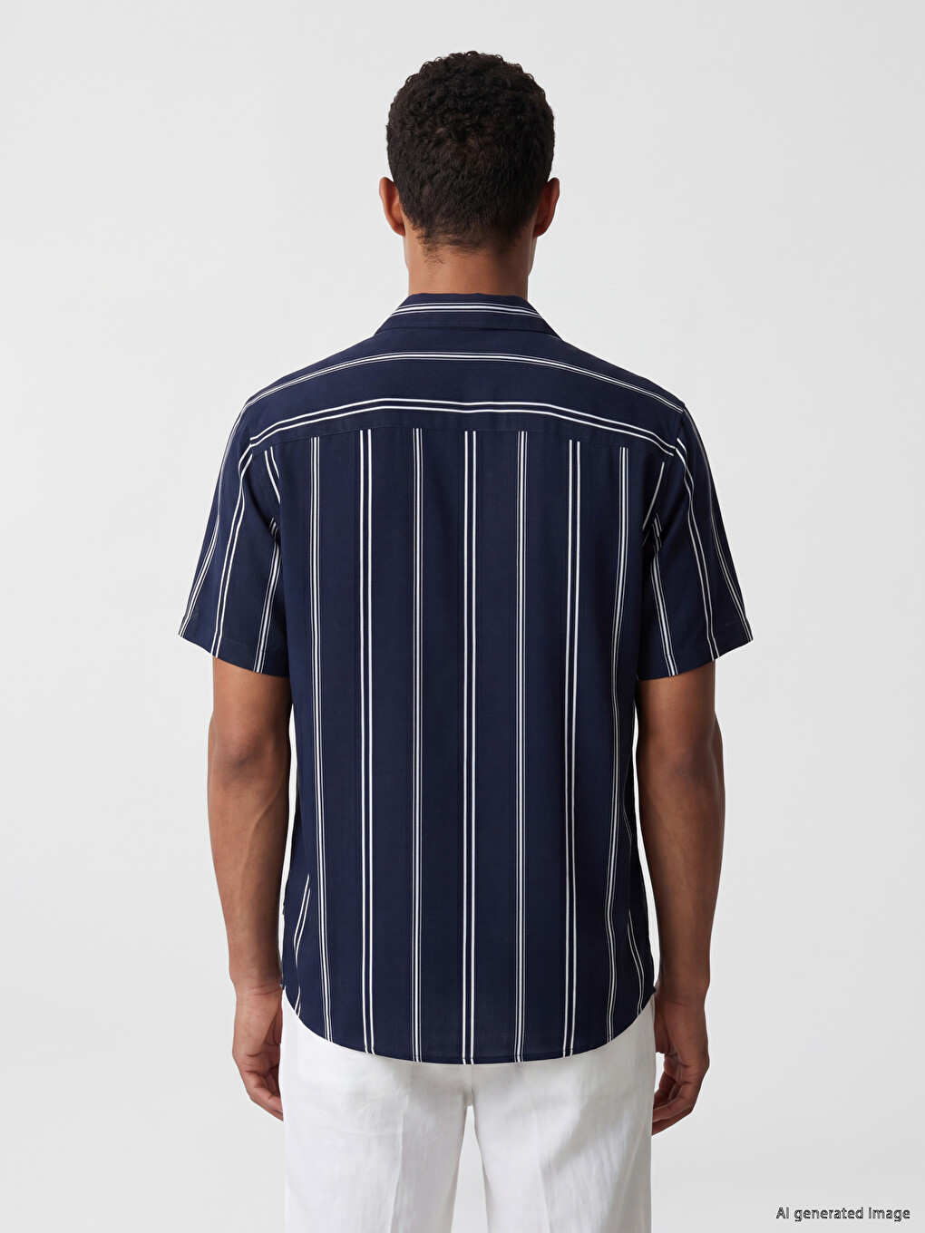 Chemise Homme À Rayures En Viscose Coupe Régulière-3