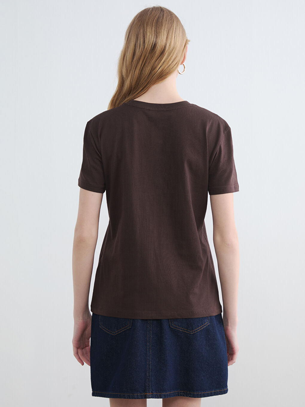 Bisiklet Yaka California Baskılı Kadın Tişört-3