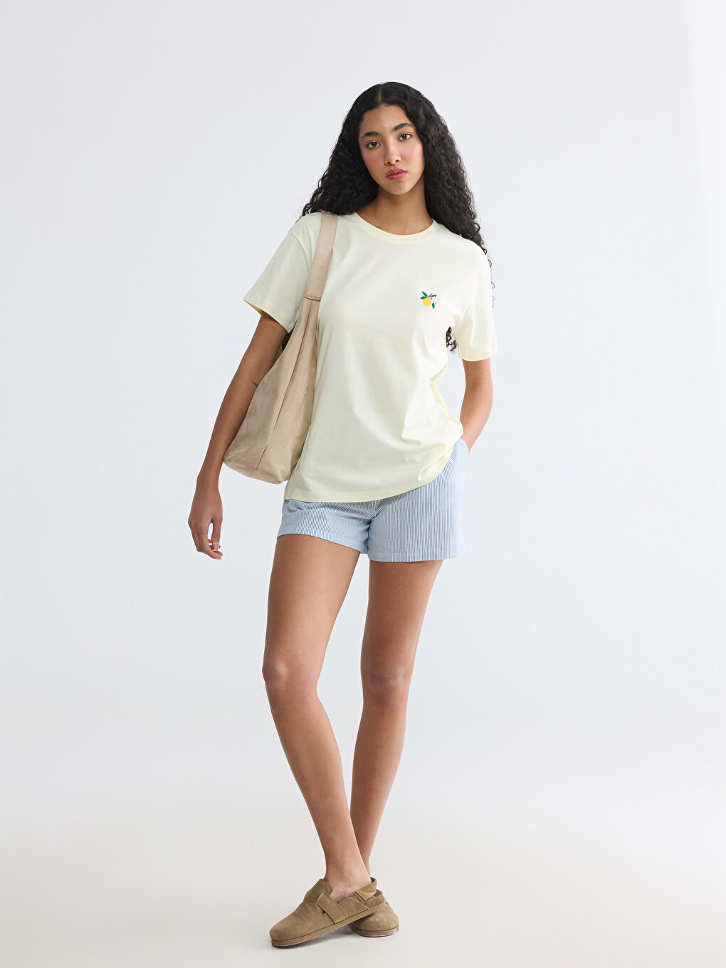 Crew Neck Embroidered Women's T-Shirt-1