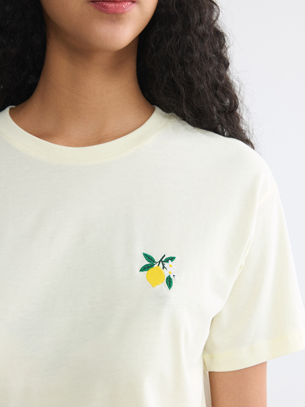 Crew Neck Embroidered Women's T-Shirt-2