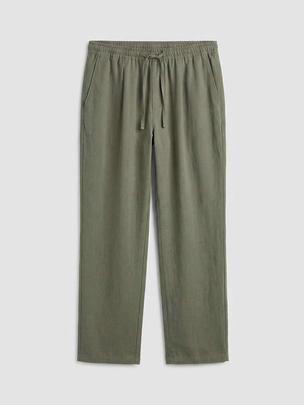 Regular Fit Linen-Look Men's Trousers-4