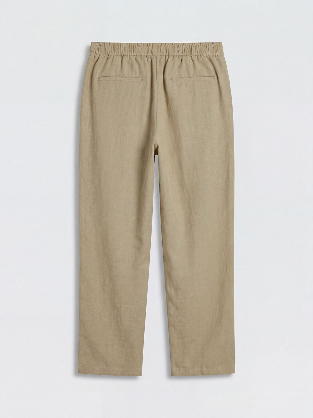 Bej Regular Fit Keten Görünümlü Erkek Pantolon-1