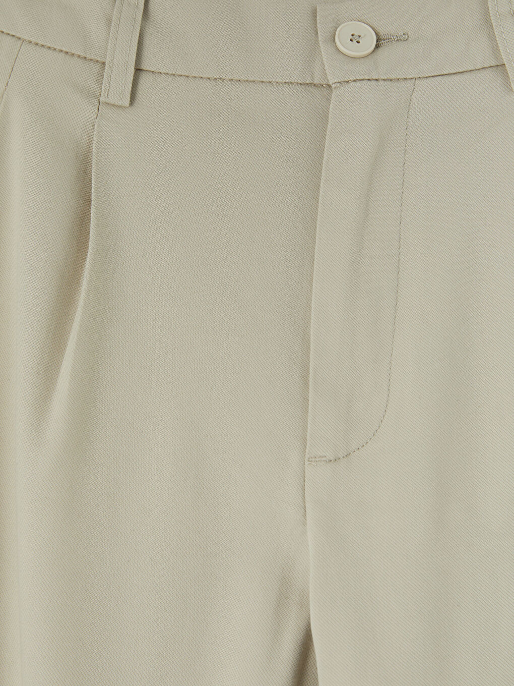 Bej Standart Kalıp Erkek Pileli Kumaş Pantolon-2