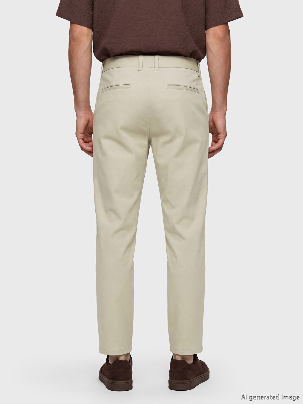 Regular Fit Men's Pleated Fabric Trousers-3