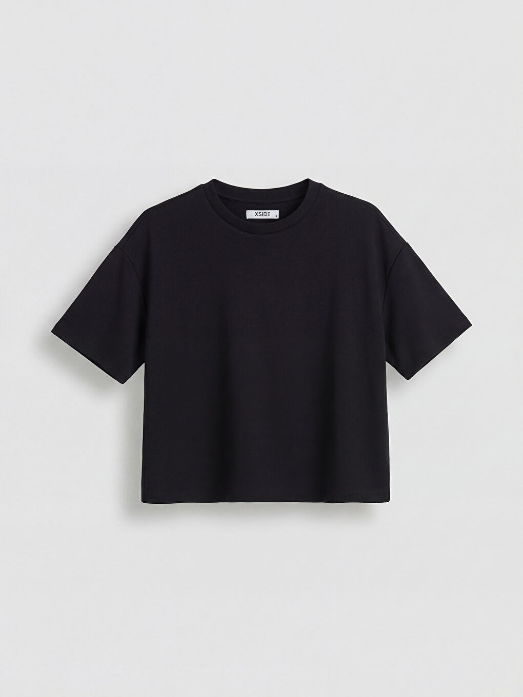 Siyah Bisiklet Yaka Soft Touch Kadın Tişört