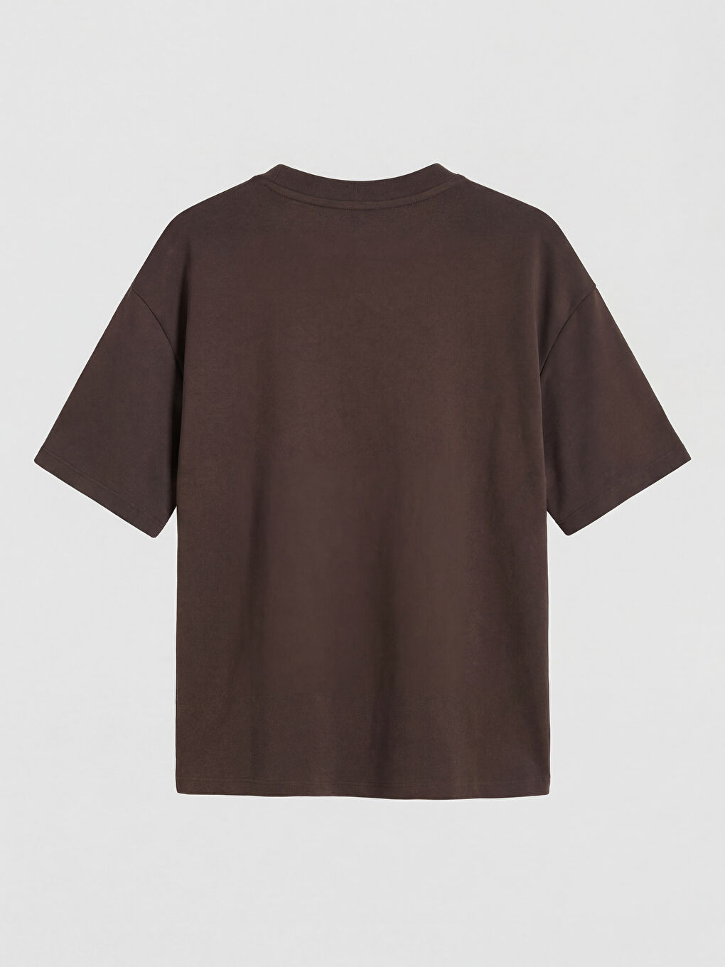 Kahverengi Bisiklet Yaka Soft Touch Kadın Tişört-1