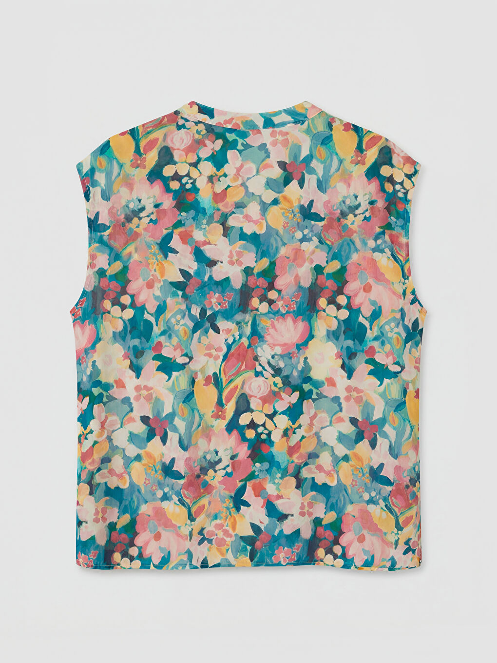 Karışık Kaçık Yaka Çiçekli Bluz-1